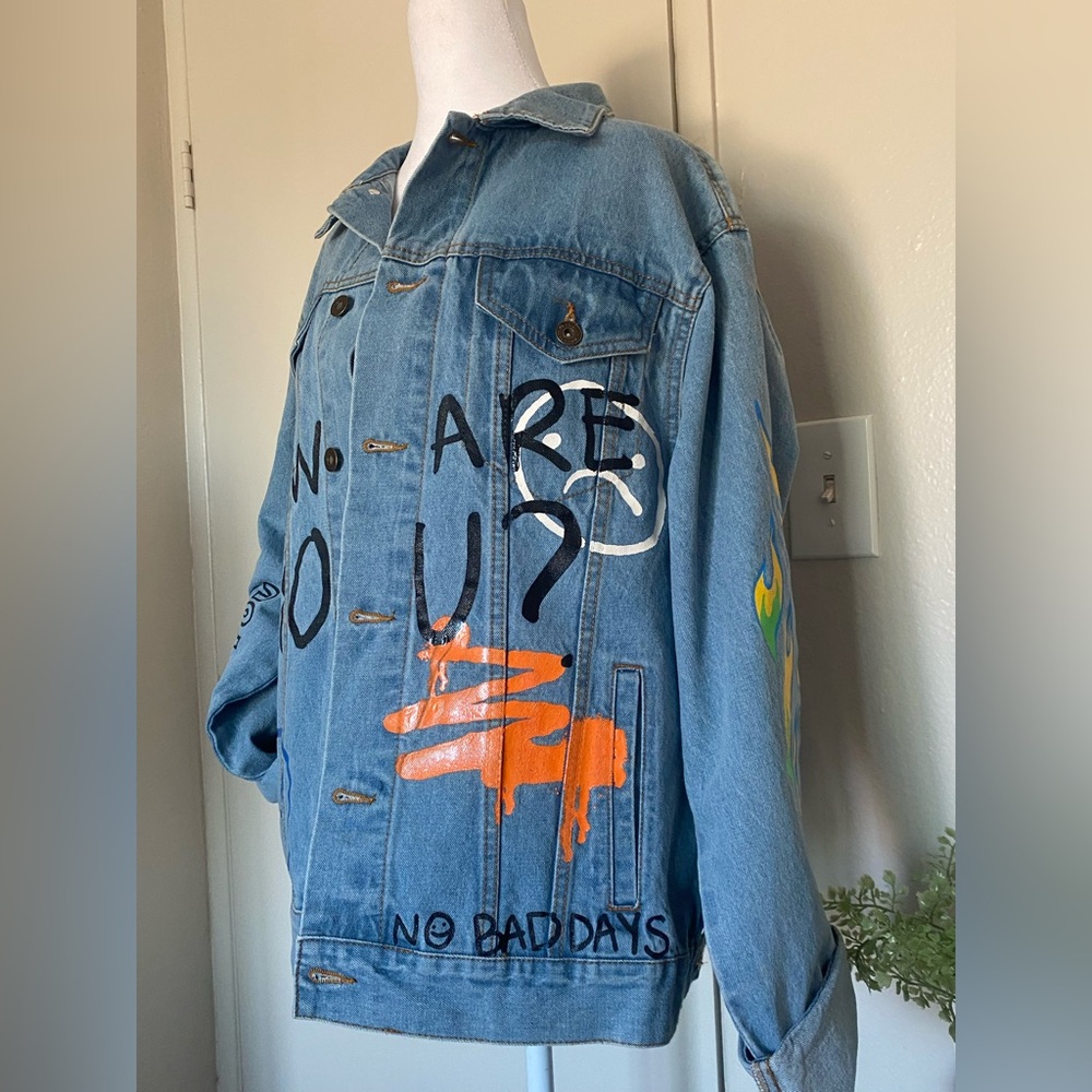 Brooklyn Cloth Denim Jacket with Graphic Patch women‎ size medium - Picture 2 of 11